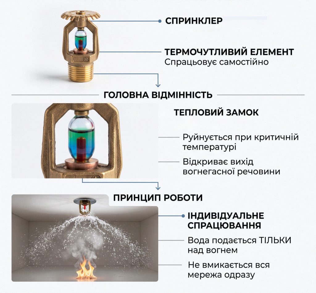 Інфографіка: що таке спринклер та його будова.