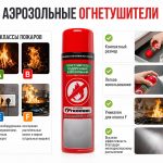 Инфографика об аэрозольных огнетушителях.