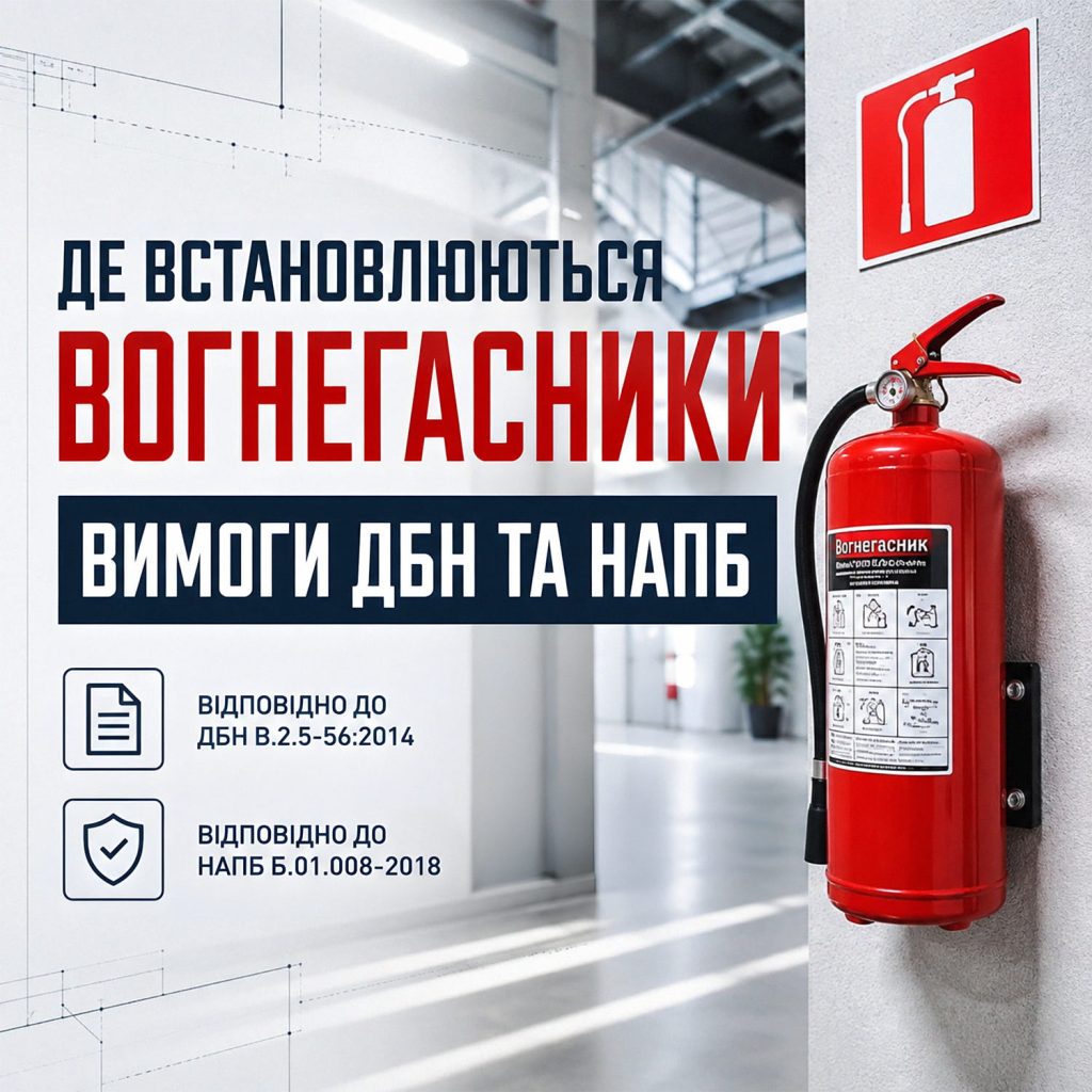 Обкладинка статті "Де встановлюються вогнегасники".